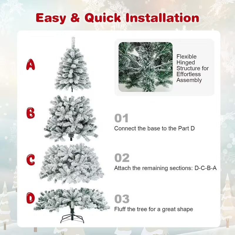 Christmas Snow Hinged Pine Tree – product view 3