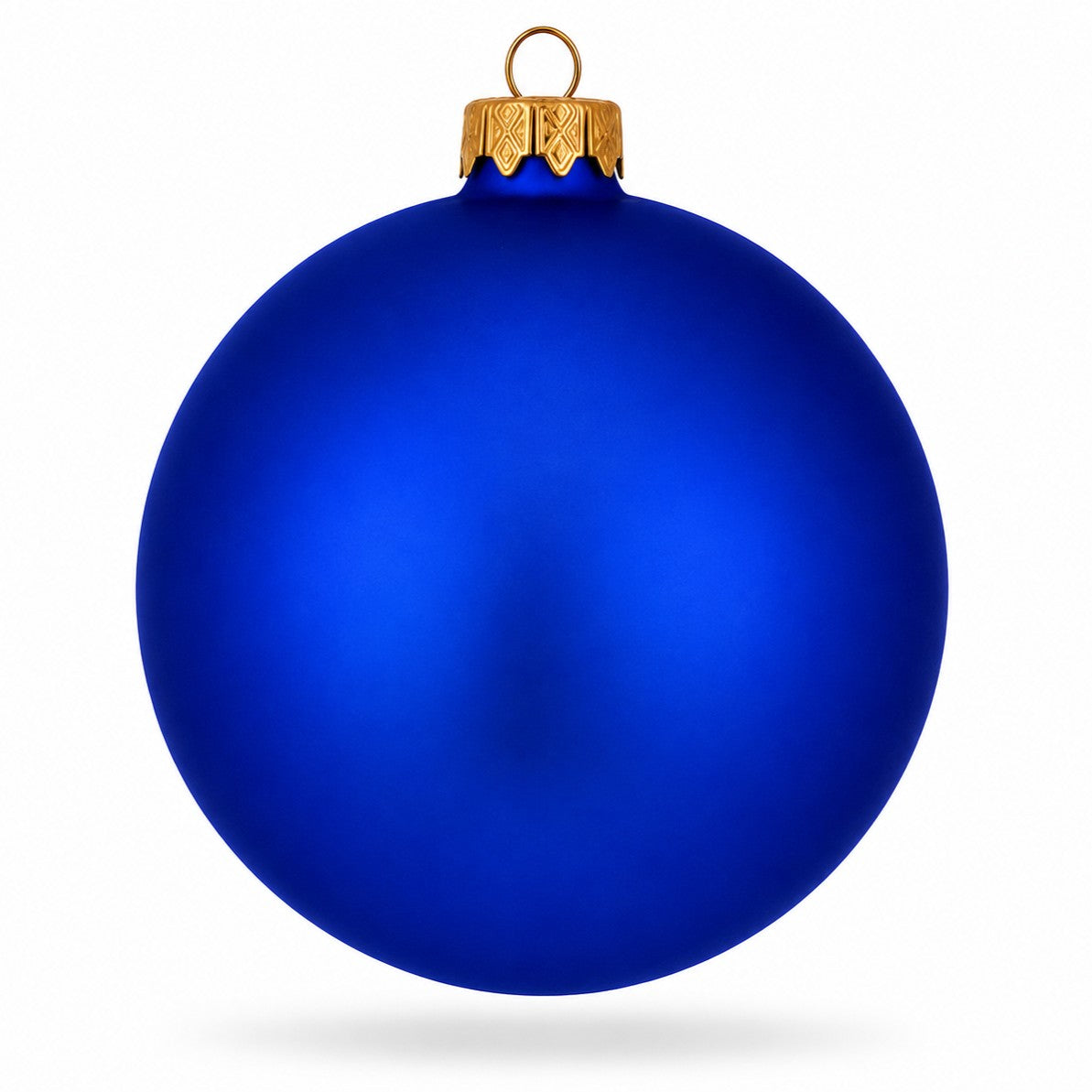 Set Of 4 Matte Blue Glass Ball Christmas Ornaments 4 Inches (002)