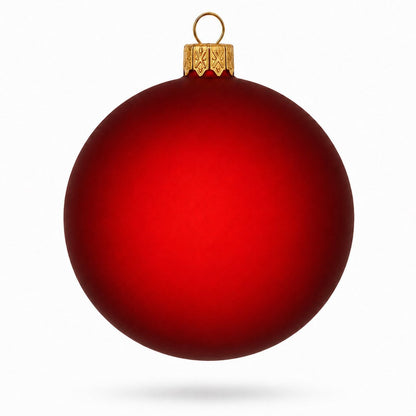 Set of 4 Translucent Red Glass Ball Christmas Ornaments 4 Inches (022)
