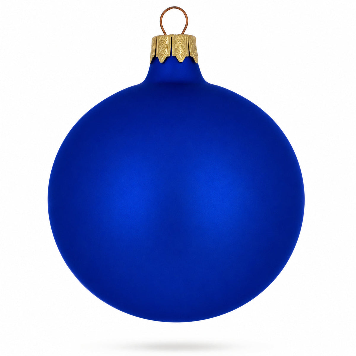 Set of 6 Blue Matte Glass Ball Christmas Ornaments 3.25 Inches (035)