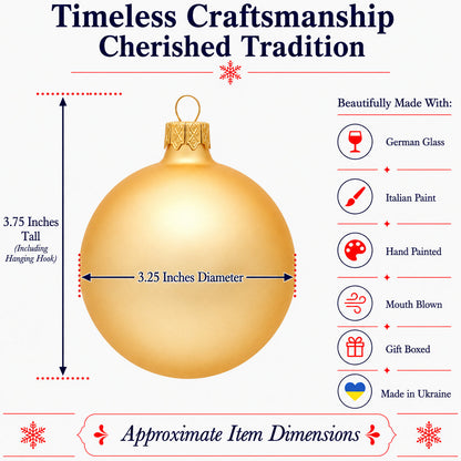Set of 6 Rose Gold Glass Ball Ornaments 3.25 Inches (037)