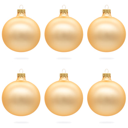 Set of 6 Rose Gold Glass Ball Ornaments 3.25 Inches (037)