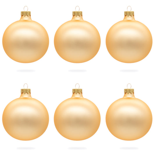 Set of 6 Rose Gold Glass Ball Ornaments 3.25 Inches (037)