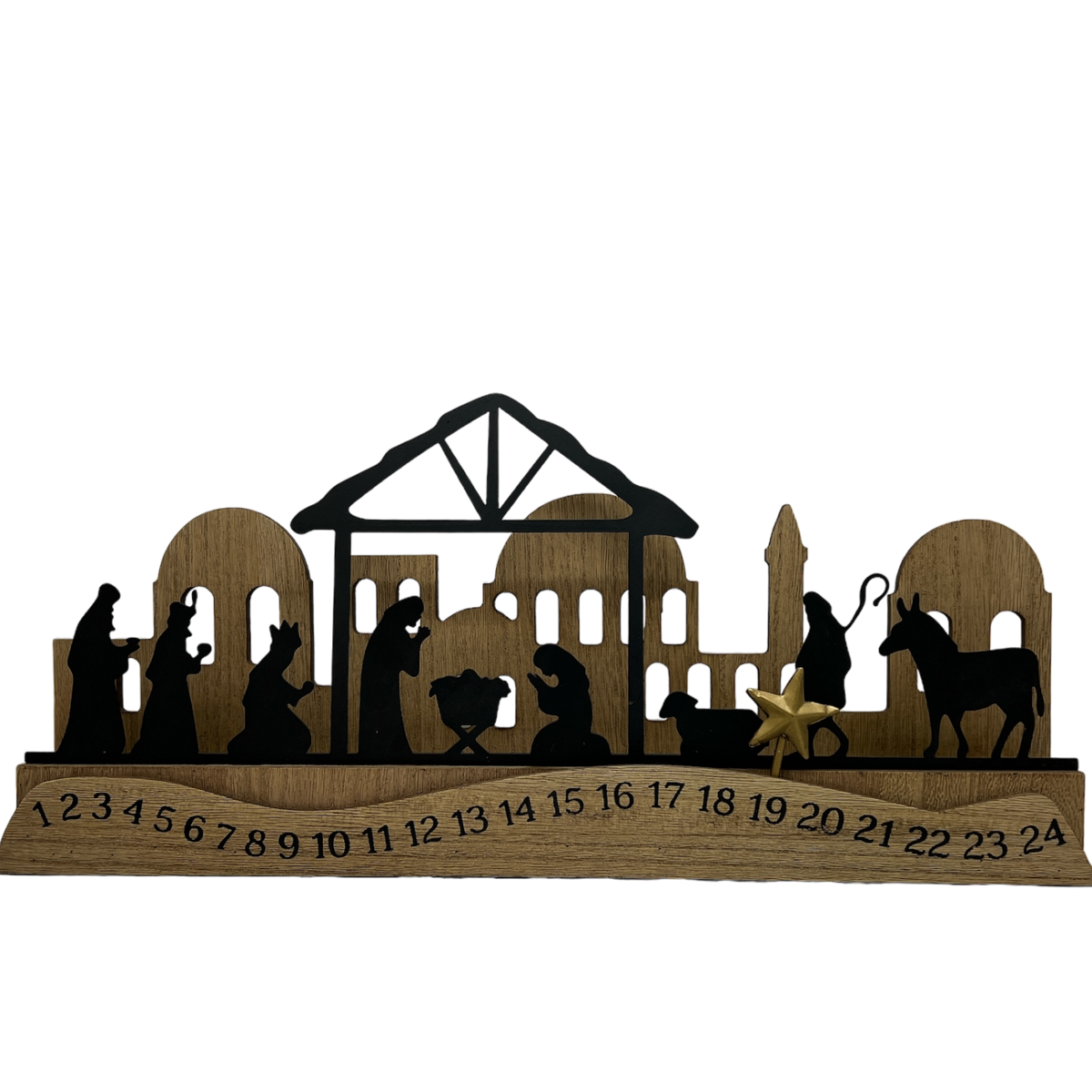 Wood Nativity Design Christmas Advent Calendar