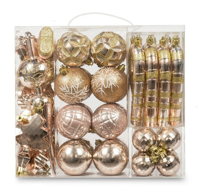 AUXO-FUN Champagne Christmas Ornaments – 54-Piece Gift Box