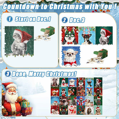 Sibosen 2024 Polar Christmas Puzzle Advent Calendar 1008 Pieces Style-02