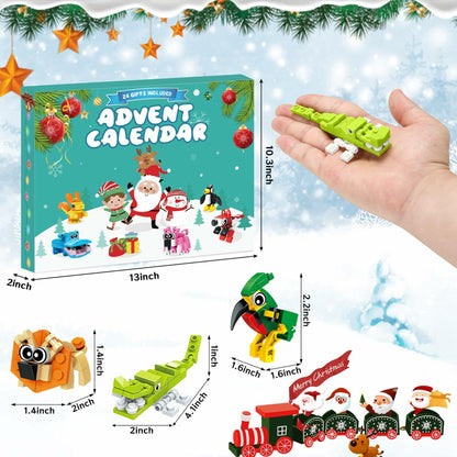 Animal Building Blocks Advent Calendar 24 Pack Christmas Toys for Kids 2024