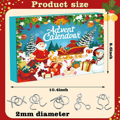 Asikkon 2025 Brain Teaser Advent Calendar – 24 Metal Puzzles
