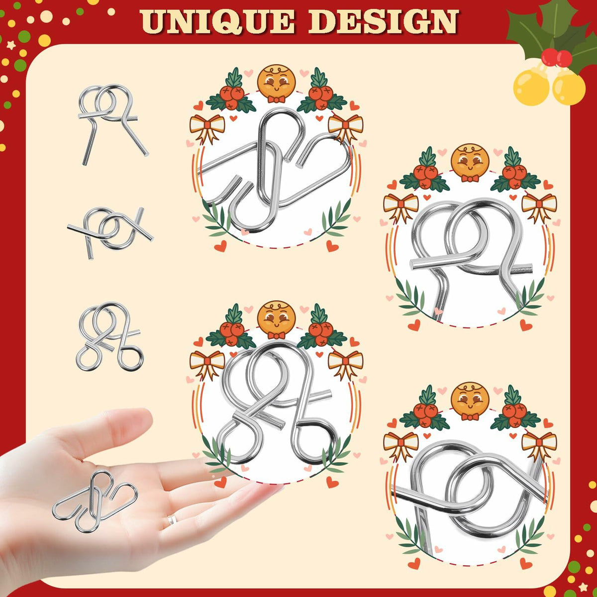 Asikkon 2025 Brain Teaser Advent Calendar – 24 Metal Puzzles