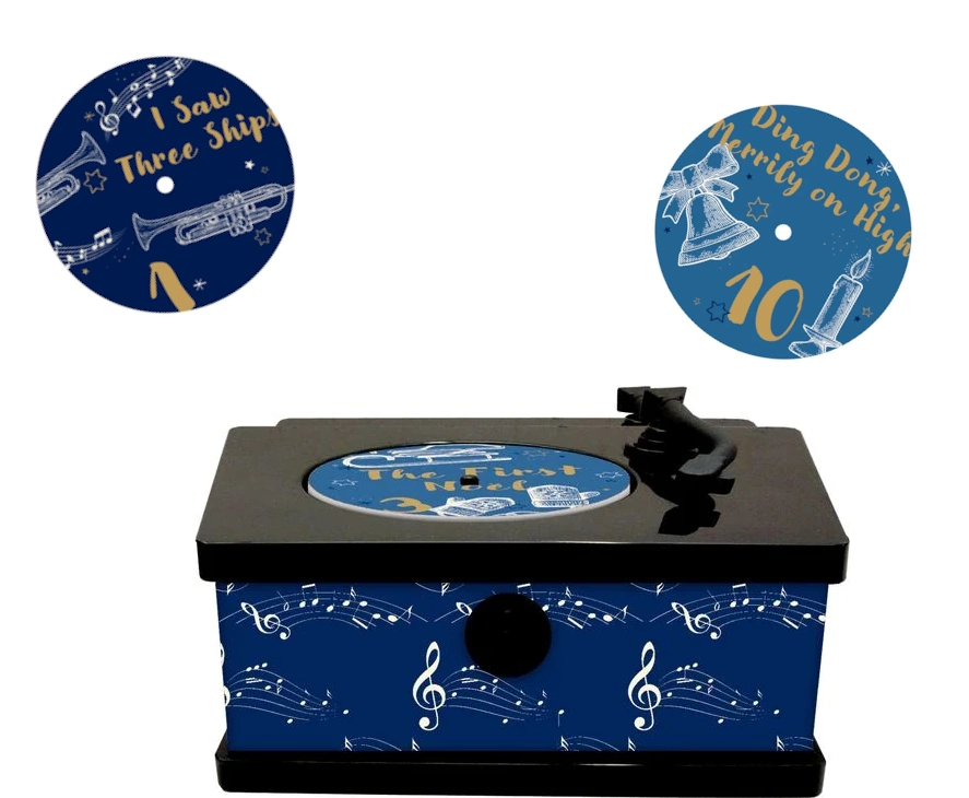 Vintage Gramophone Musical Advent Calendar - It's Christmas Time — product view