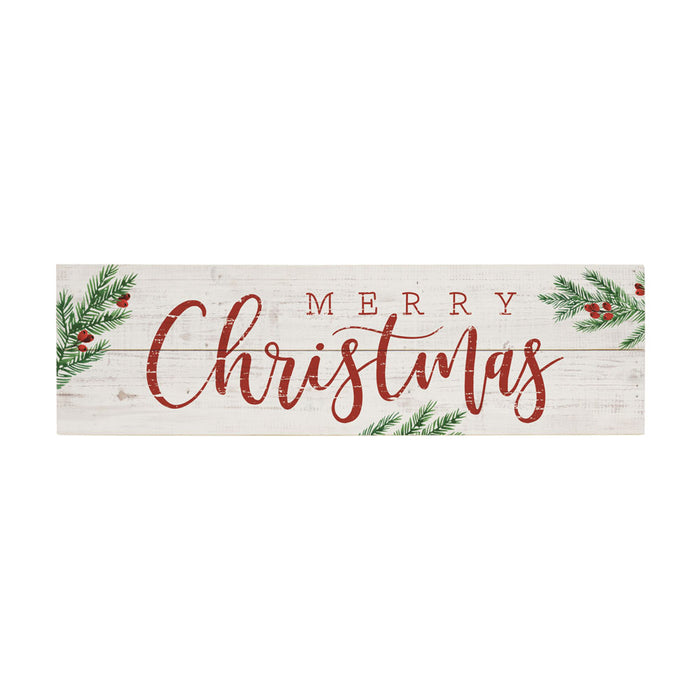 Merry Christmas Vintage Pallet Wall Sign – 7 × 24 Inches